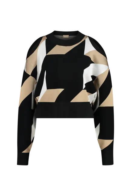 Geometrische print trui Boss