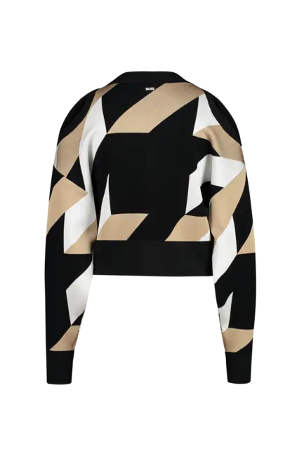 Geometrische print trui Boss