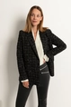 Geruite blazer in bouclé
