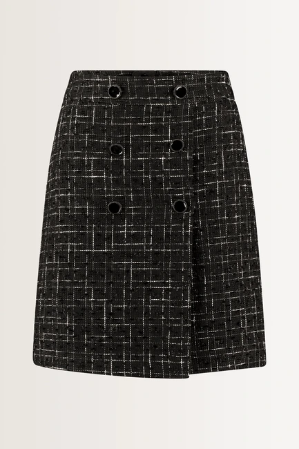 Geruite rok in bouclé