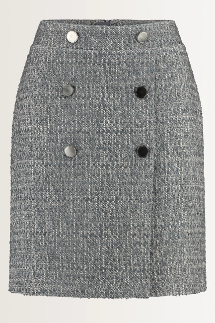 Geruite rok in bouclé