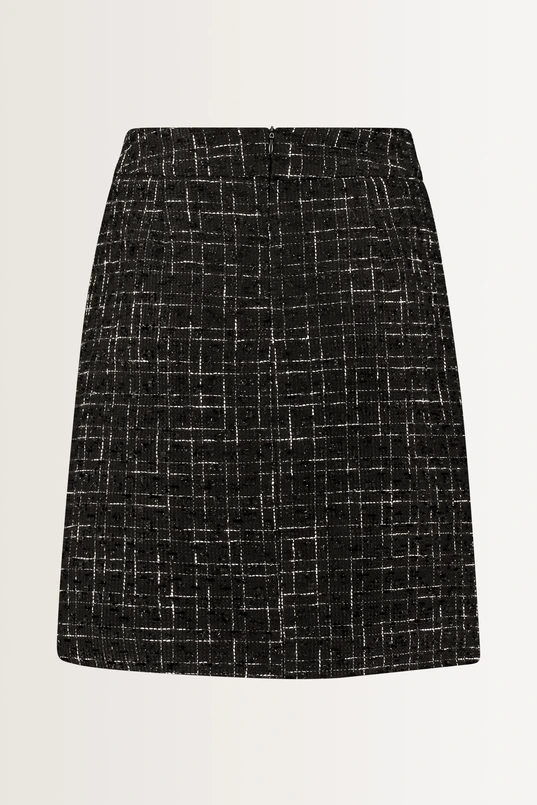 Geruite rok in bouclé