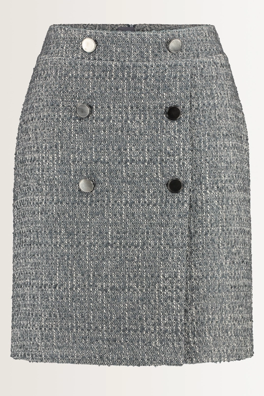 Geruite rok in bouclé