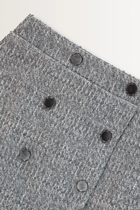 Geruite rok in bouclé