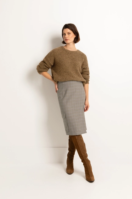 Geruite rok met zak detail