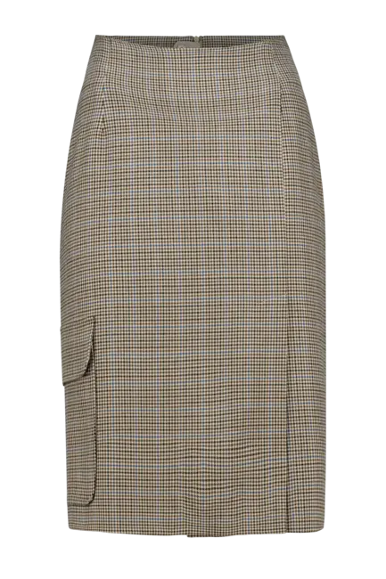 Geruite rok met zak detail