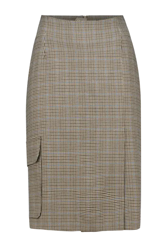 Geruite rok met zak detail