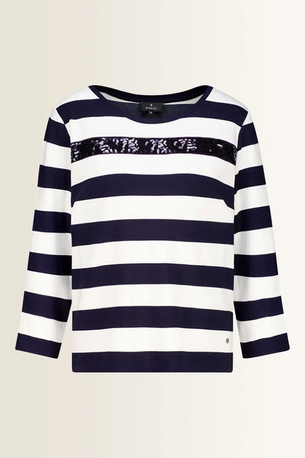 Gestreept sweatshirt met pailletten detail Monari