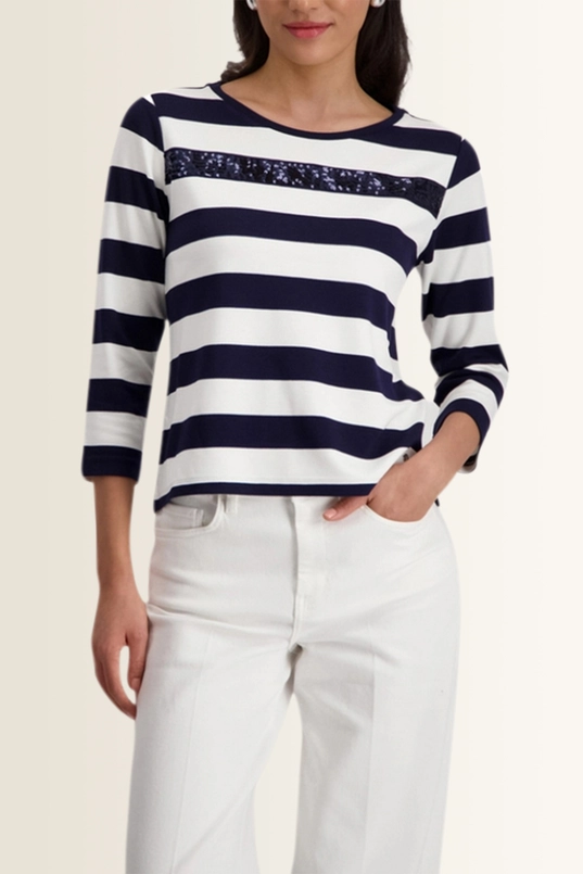 Gestreept sweatshirt met pailletten detail Monari