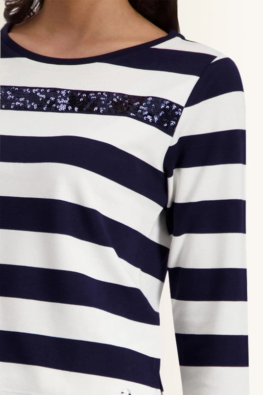 Gestreept sweatshirt met pailletten detail Monari