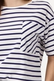 Gestreept T-shirt met borstzak Monari