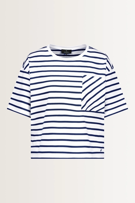 Gestreept T-shirt met borstzak Monari