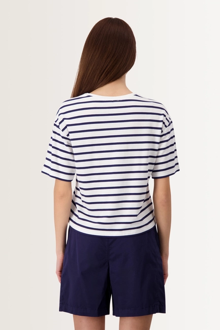Gestreept T-shirt met borstzak Monari