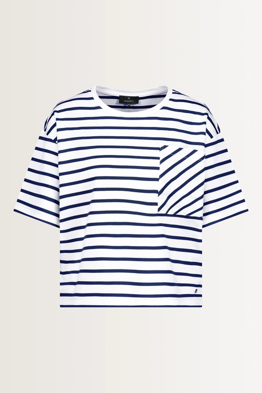 Gestreept T-shirt met borstzak Monari