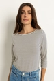 Gestreept t-shirt met metallic accenten