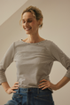 Gestreept t-shirt met metallic accenten