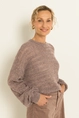 Gestreepte alpacatrui met lurex