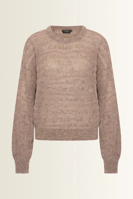 Gestreepte alpacatrui met lurex