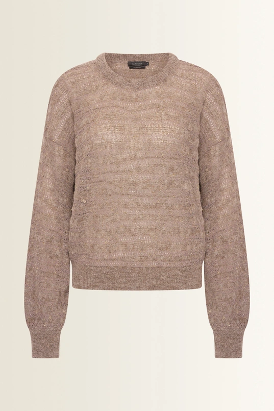 Gestreepte alpacatrui met lurex