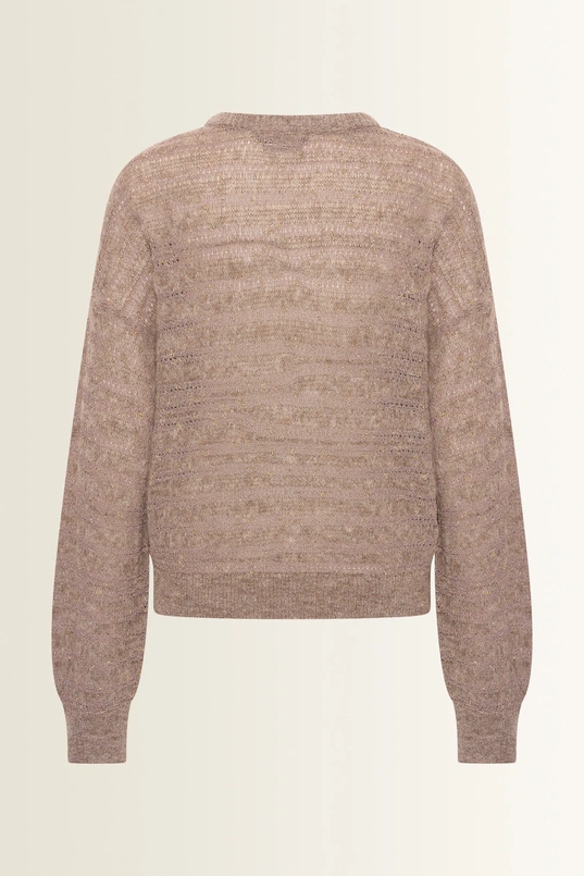 Gestreepte alpacatrui met lurex