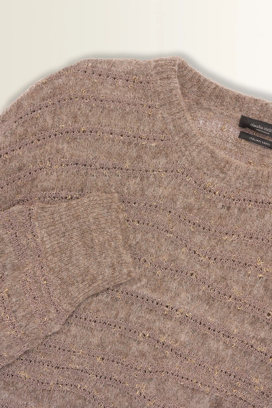 Gestreepte alpacatrui met lurex