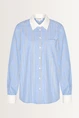 Gestreepte blouse met borstzakdetail