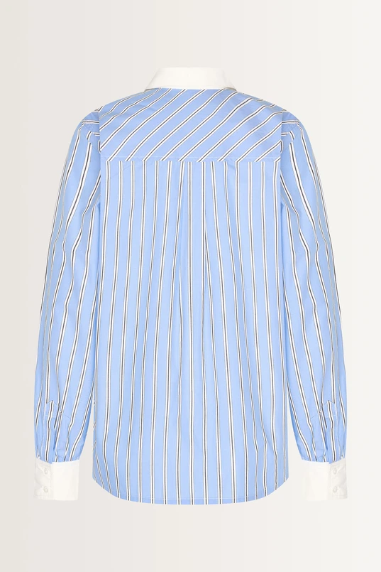 Gestreepte blouse met borstzakdetail