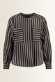 Gestreepte blouse met borstzakken