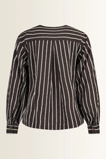 Gestreepte blouse met borstzakken