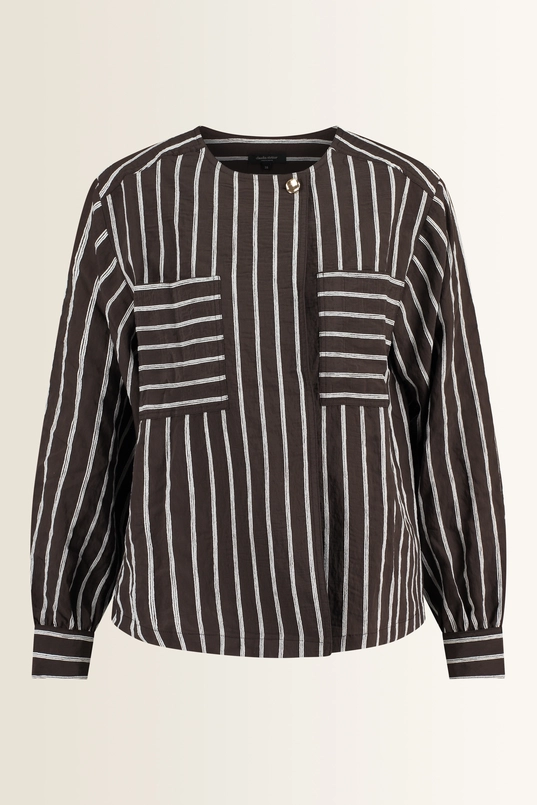 Gestreepte blouse met borstzakken