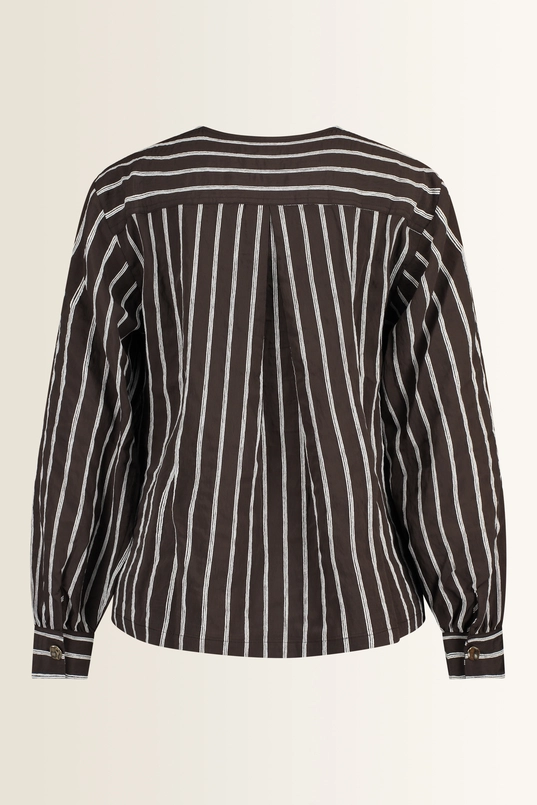 Gestreepte blouse met borstzakken