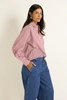 Gestreepte blouse met grafische belijning