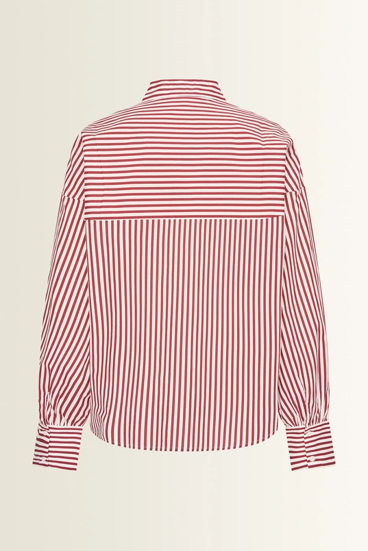 Gestreepte blouse met grafische belijning