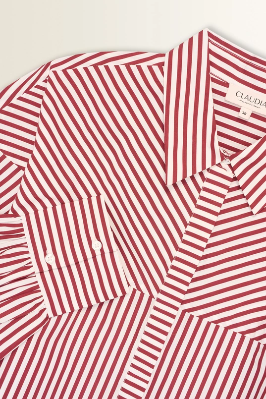 Gestreepte blouse met grafische belijning
