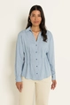 Gestreepte blouse met ingestikte taille