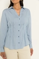 Gestreepte blouse met ingestikte taille