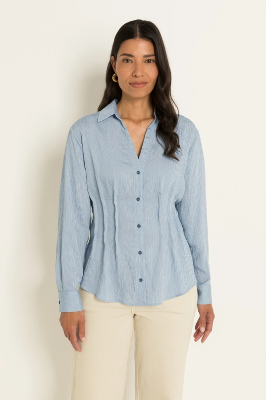Gestreepte blouse met ingestikte taille