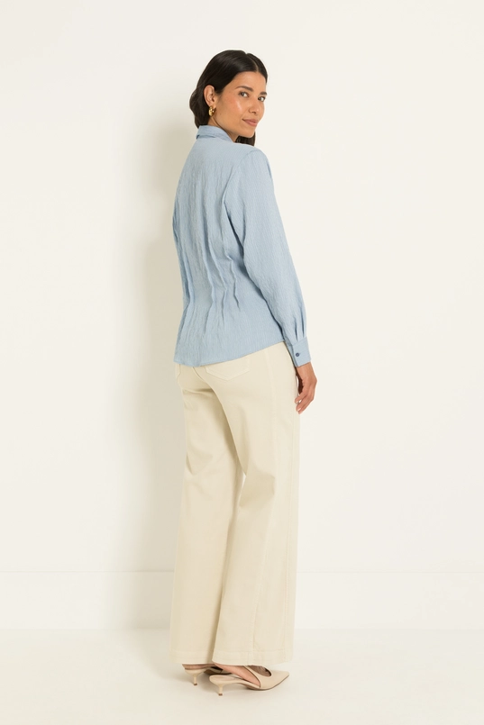 Gestreepte blouse met ingestikte taille