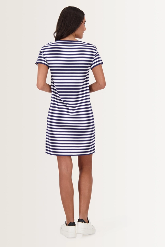 Gestreepte jurk met strass Monari