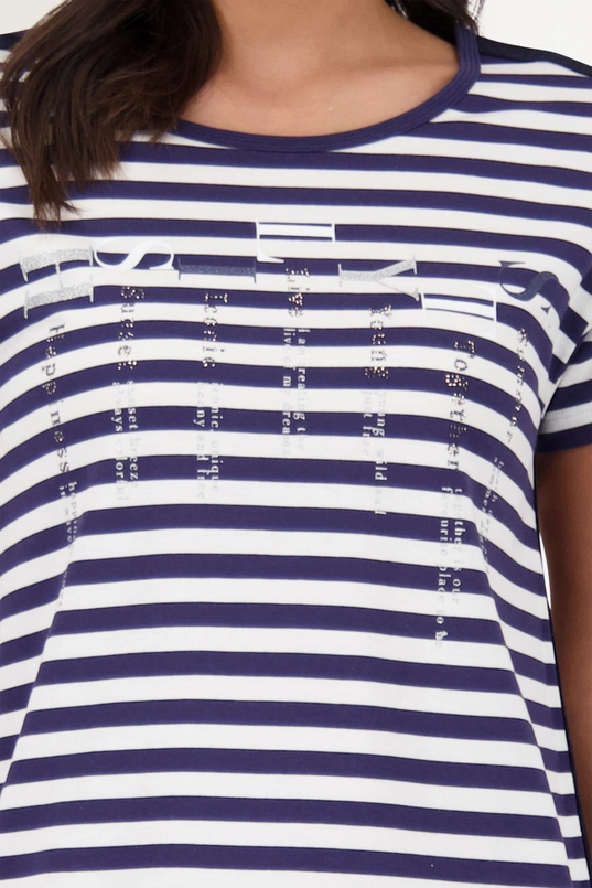 Gestreepte jurk met strass Monari