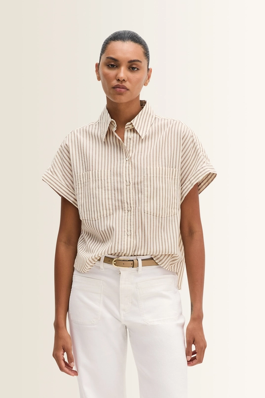 Gestreepte katoenen blouse Marc O'Polo