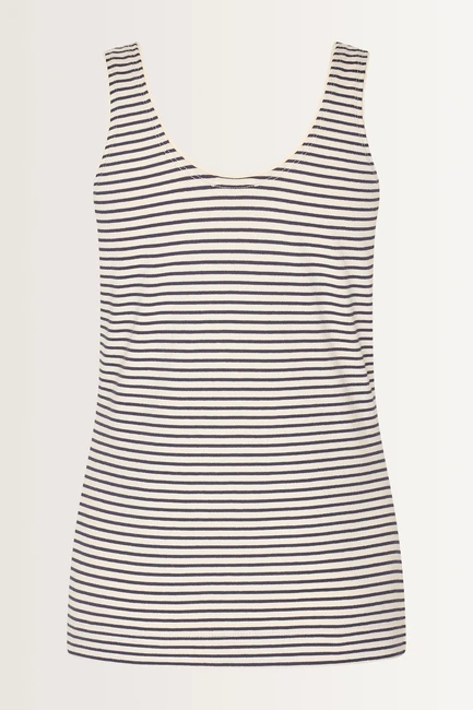 Gestreepte tanktop met metallic accent