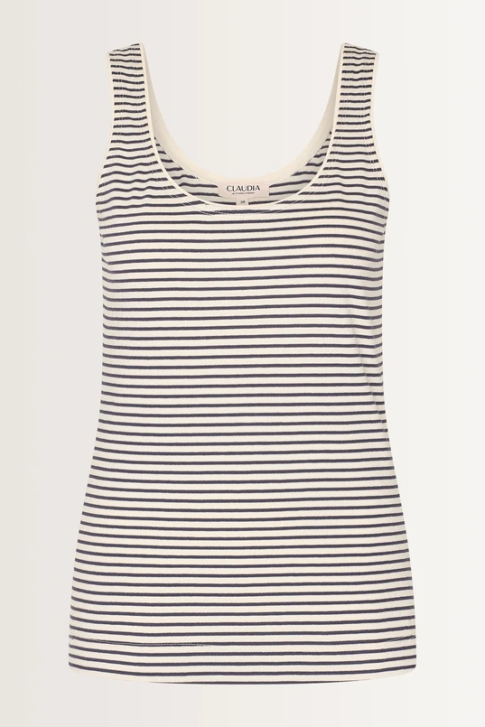 Gestreepte tanktop met metallic accent