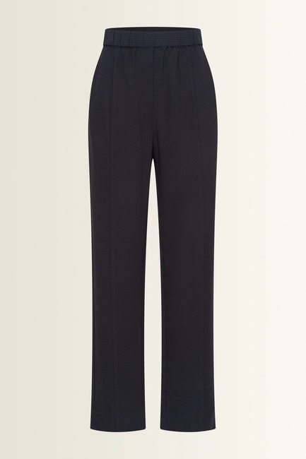 Gestreepte wide-leg broek met elastische taille