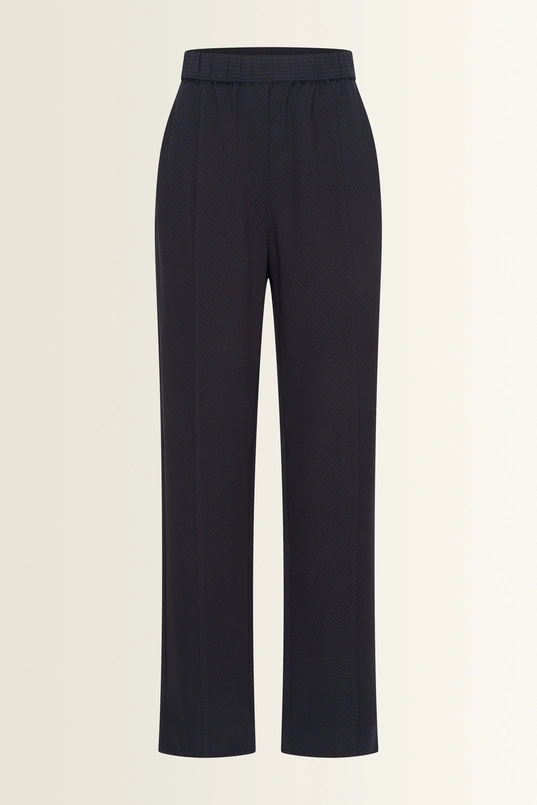 Gestreepte wide-leg broek met elastische taille