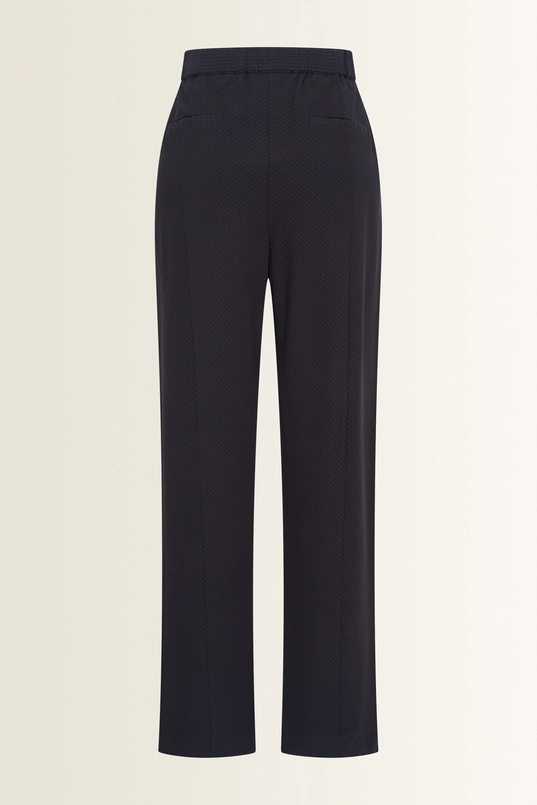Gestreepte wide-leg broek met elastische taille