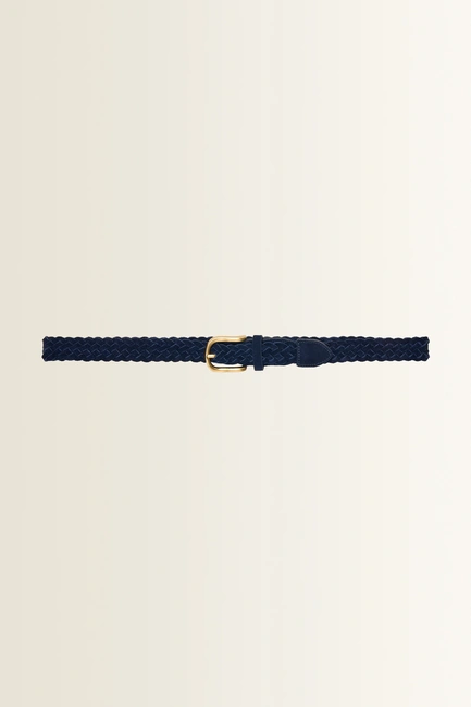 Gevlochten riem van suèdeleer