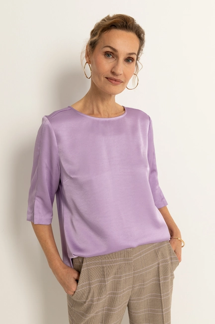 Geweven blouse met subtiele glans