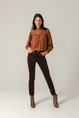 Glanzende blouse met col