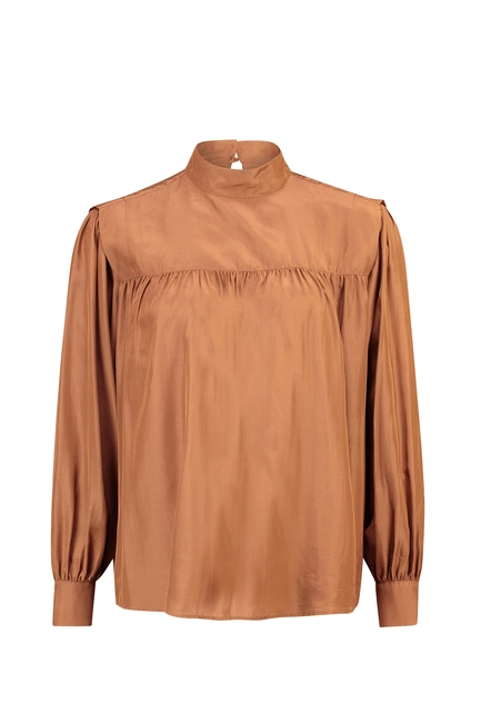 Glanzende blouse met col